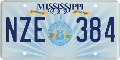 MS license plate NZE384