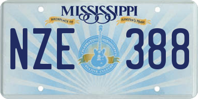 MS license plate NZE388