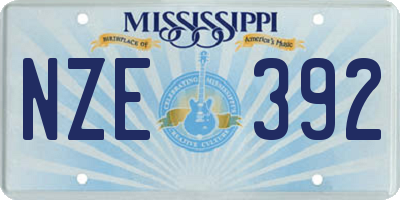 MS license plate NZE392