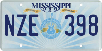 MS license plate NZE398