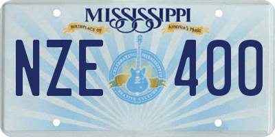 MS license plate NZE400