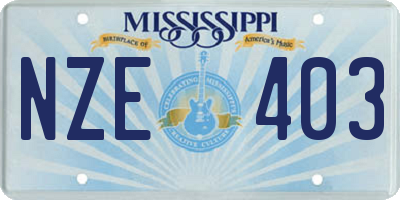 MS license plate NZE403