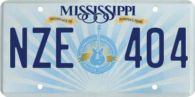 MS license plate NZE404