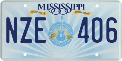 MS license plate NZE406