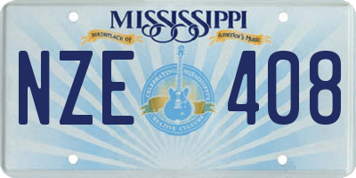 MS license plate NZE408