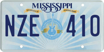 MS license plate NZE410
