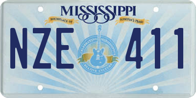 MS license plate NZE411