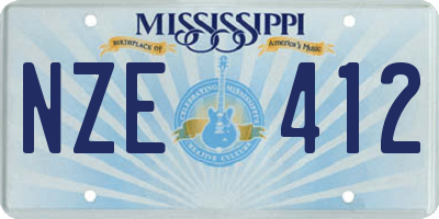 MS license plate NZE412