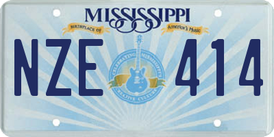 MS license plate NZE414
