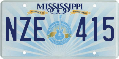 MS license plate NZE415