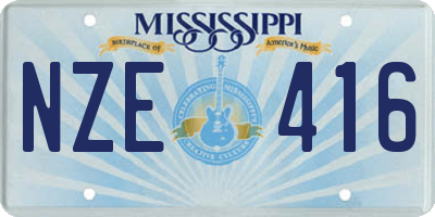 MS license plate NZE416