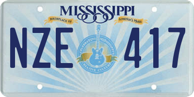 MS license plate NZE417