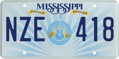 MS license plate NZE418