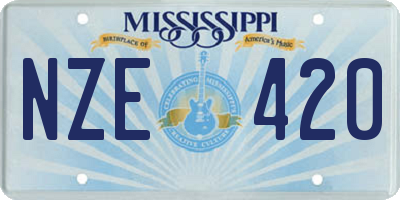 MS license plate NZE420
