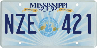 MS license plate NZE421