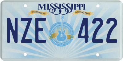 MS license plate NZE422