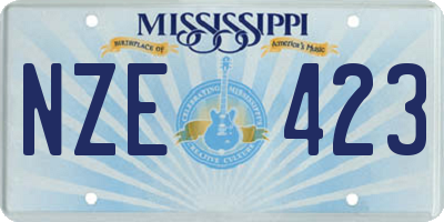 MS license plate NZE423