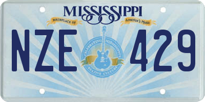 MS license plate NZE429