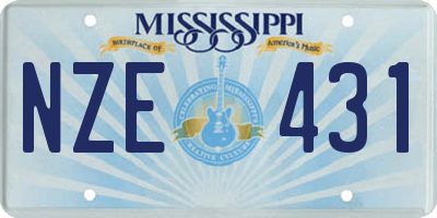MS license plate NZE431