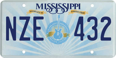 MS license plate NZE432