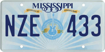 MS license plate NZE433