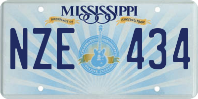 MS license plate NZE434