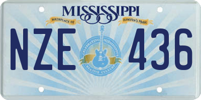 MS license plate NZE436