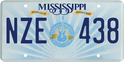MS license plate NZE438