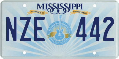 MS license plate NZE442