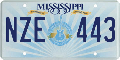 MS license plate NZE443