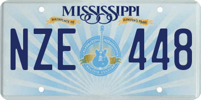 MS license plate NZE448
