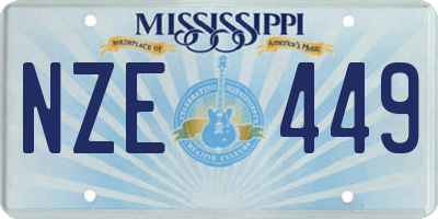 MS license plate NZE449