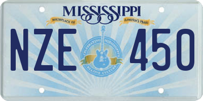 MS license plate NZE450