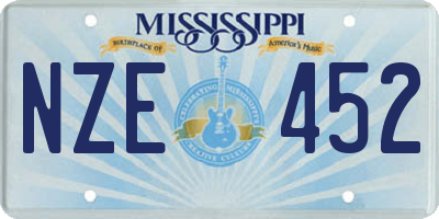 MS license plate NZE452