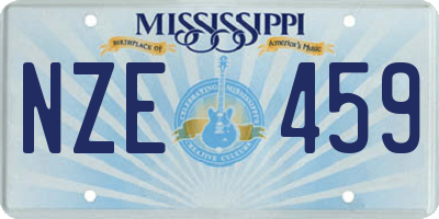 MS license plate NZE459