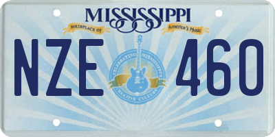 MS license plate NZE460