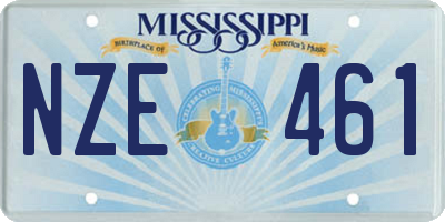 MS license plate NZE461