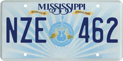 MS license plate NZE462