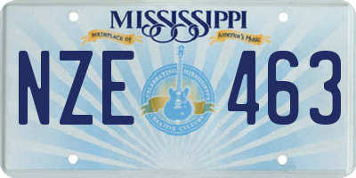 MS license plate NZE463