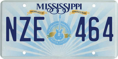 MS license plate NZE464
