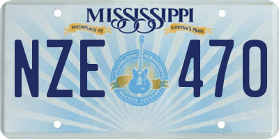 MS license plate NZE470