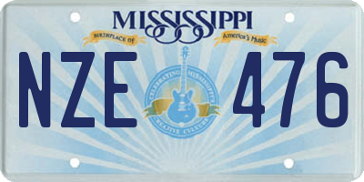 MS license plate NZE476
