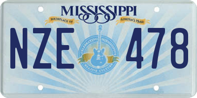 MS license plate NZE478