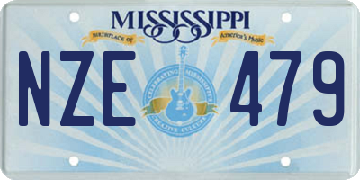 MS license plate NZE479