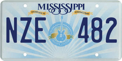 MS license plate NZE482