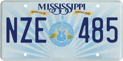 MS license plate NZE485