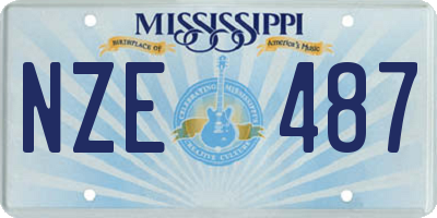 MS license plate NZE487