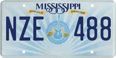 MS license plate NZE488