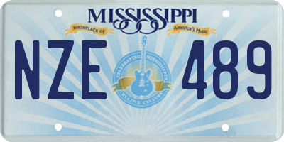 MS license plate NZE489