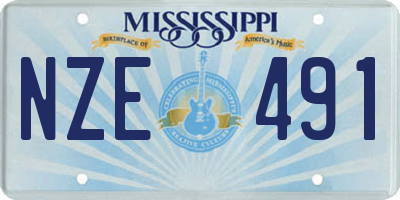 MS license plate NZE491